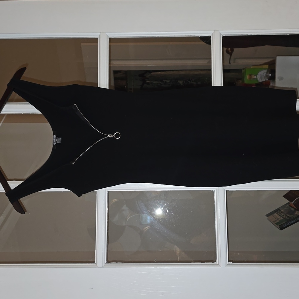 Black Embellished Scoop Neck Bodycon Mini Dress